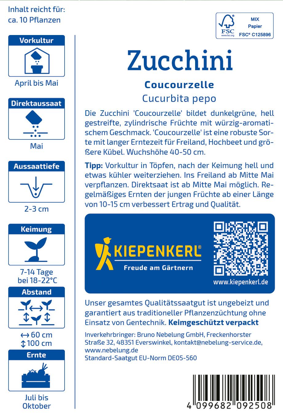 Zucchinisamen Coucourzelle