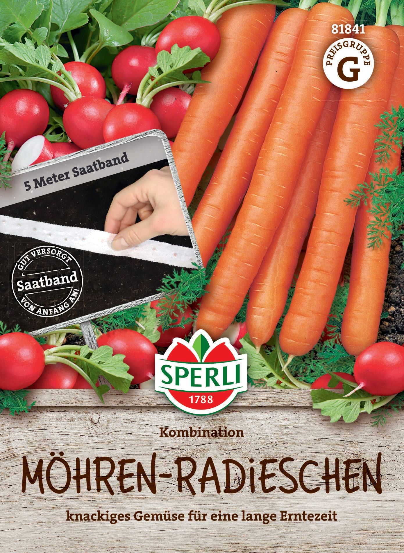 Möhrensamen-Radiessamen Kombination, Saatband