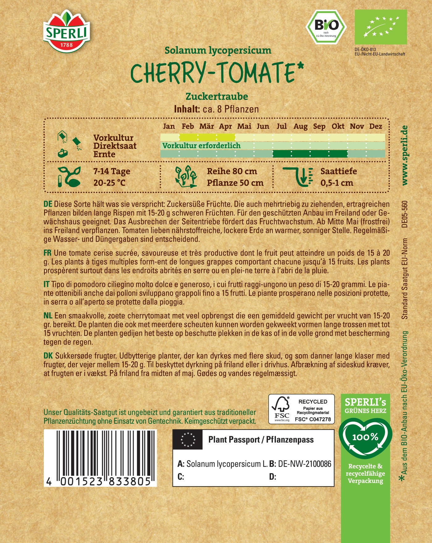 BIO Cherrytomatensamen