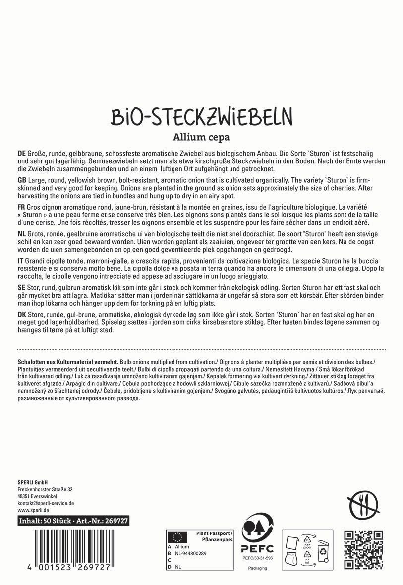Gelbe BIO-Steckzwiebel Sturon