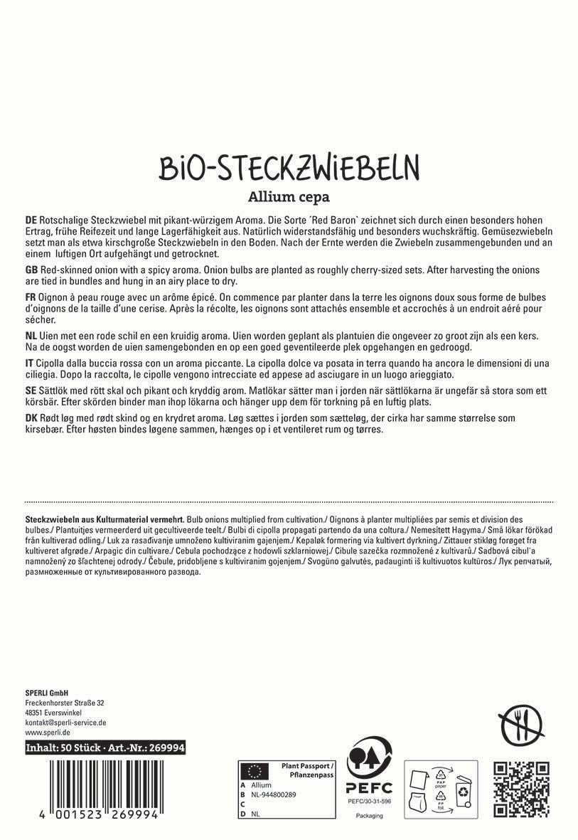 Rote BIO-Steckzwiebel Red Baron