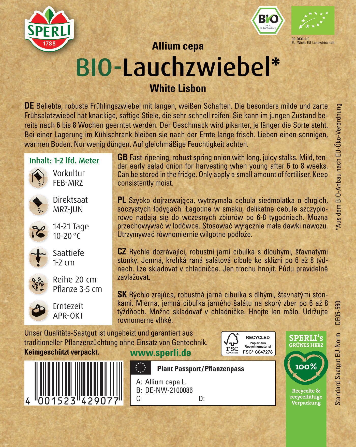 BIO Lauchzwiebelsamen