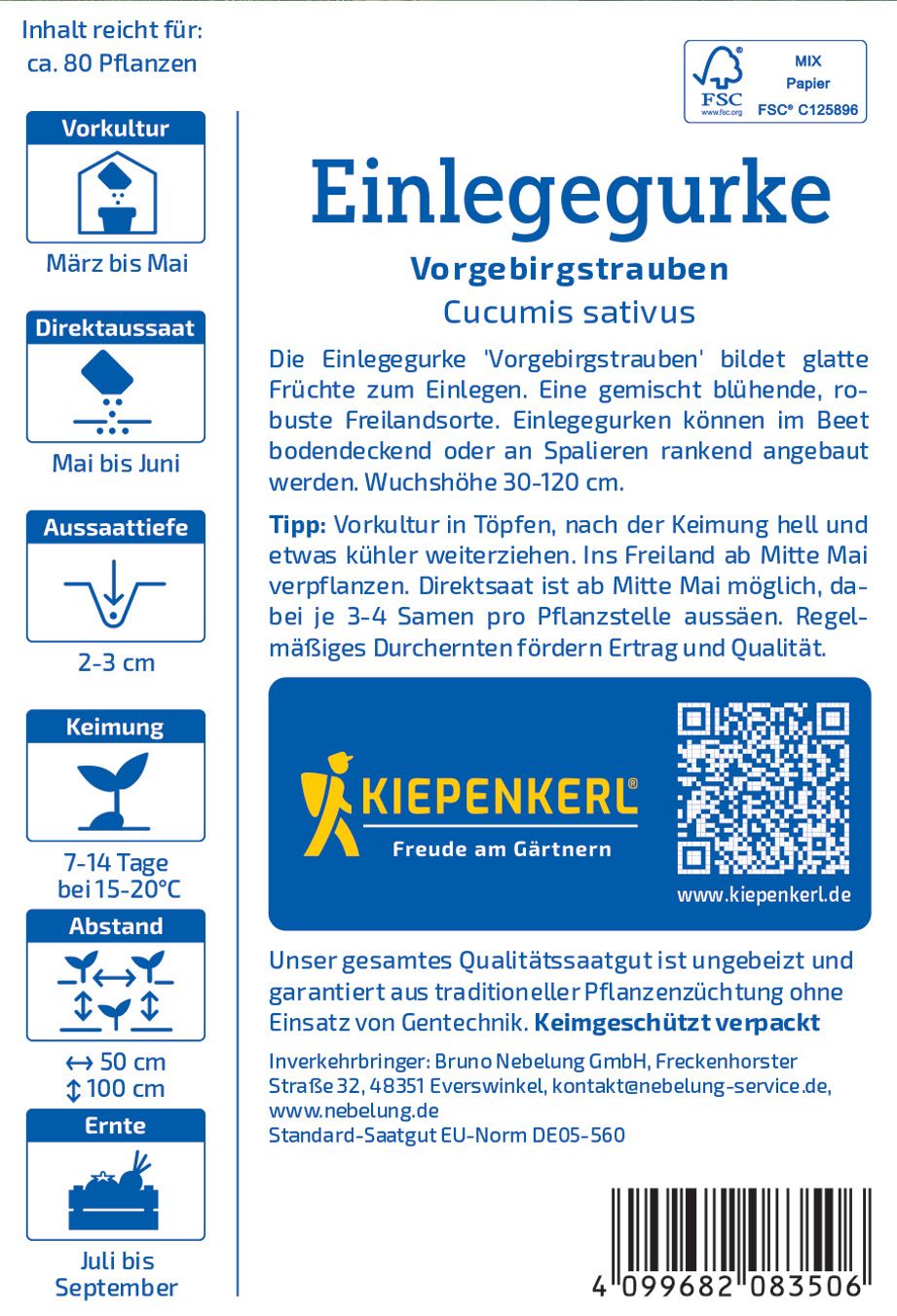 Einlegegurkensamen Vorgebirgstrauben