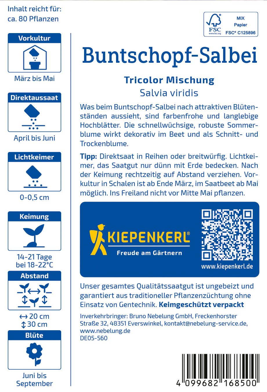Buntschopf-Salbeisamen Tricolor Mischung