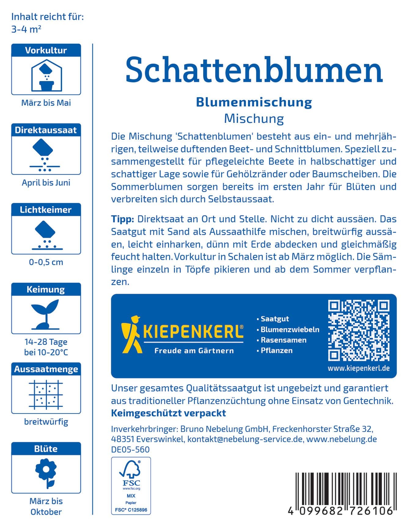 Blumensamen-Mischung Schattenblumen
